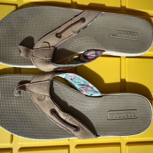 COPY - Sperry Tan Slippers with Textured Footbed - Picture 2 of 4